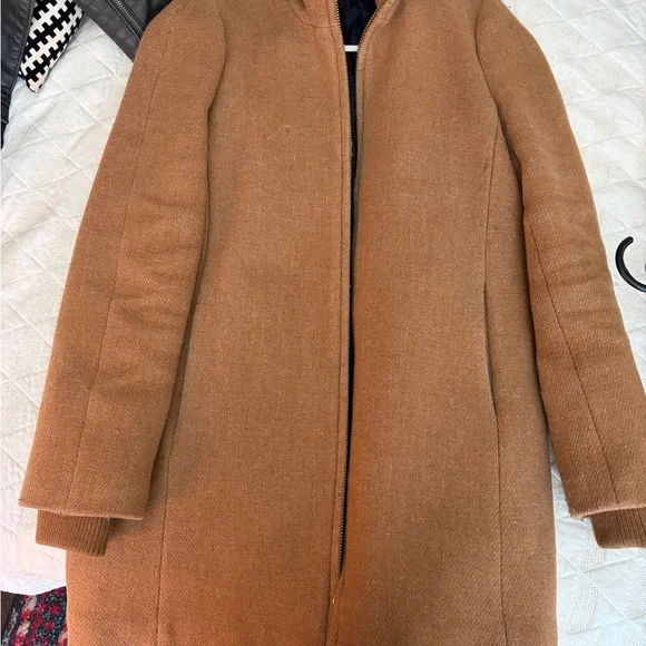 J. Crew Camel Brown Wool Zip Jacket - Picture 2 of 4